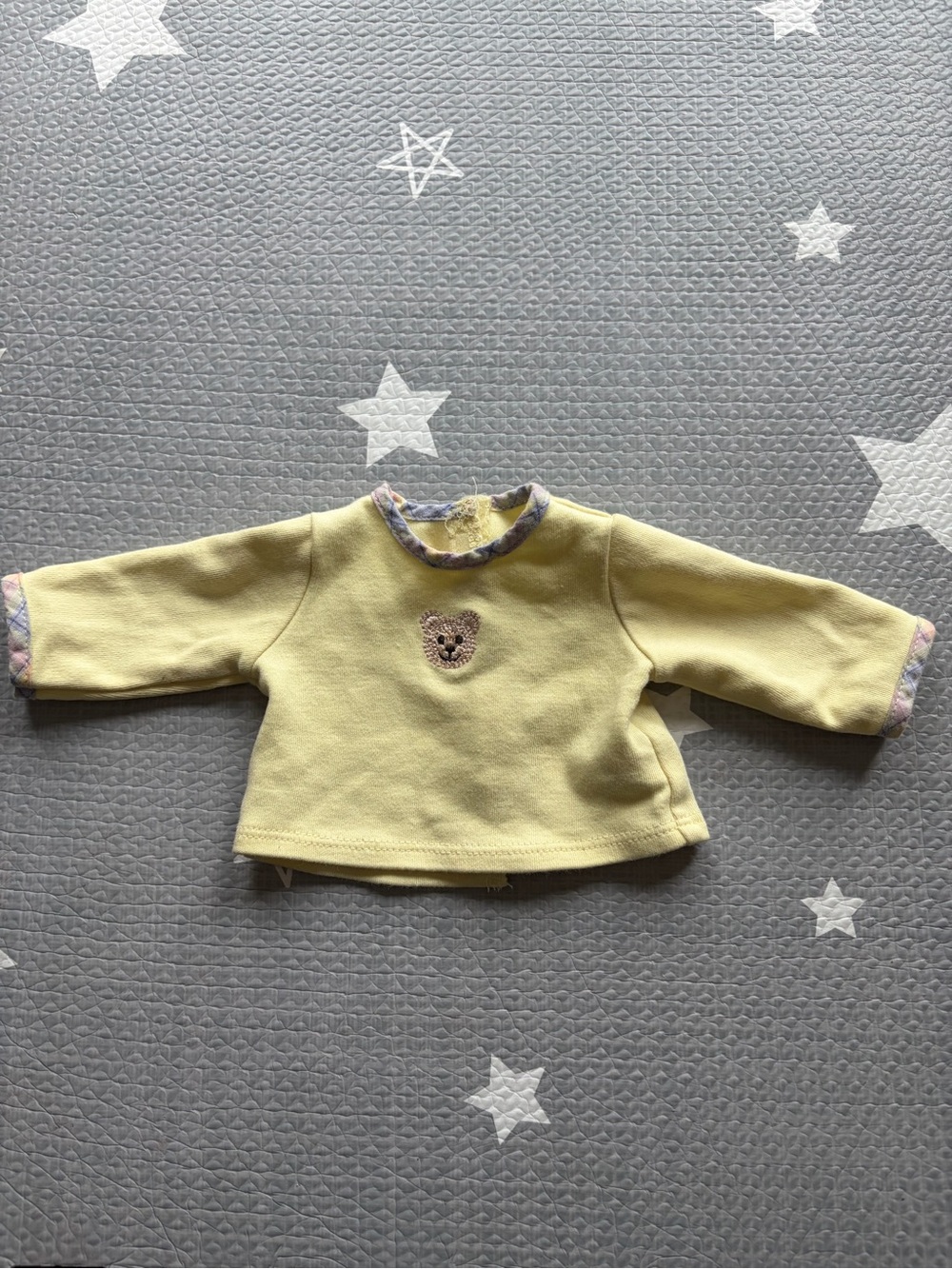 American Girl bitty baby Soft Yellow Bear Pullover Top
